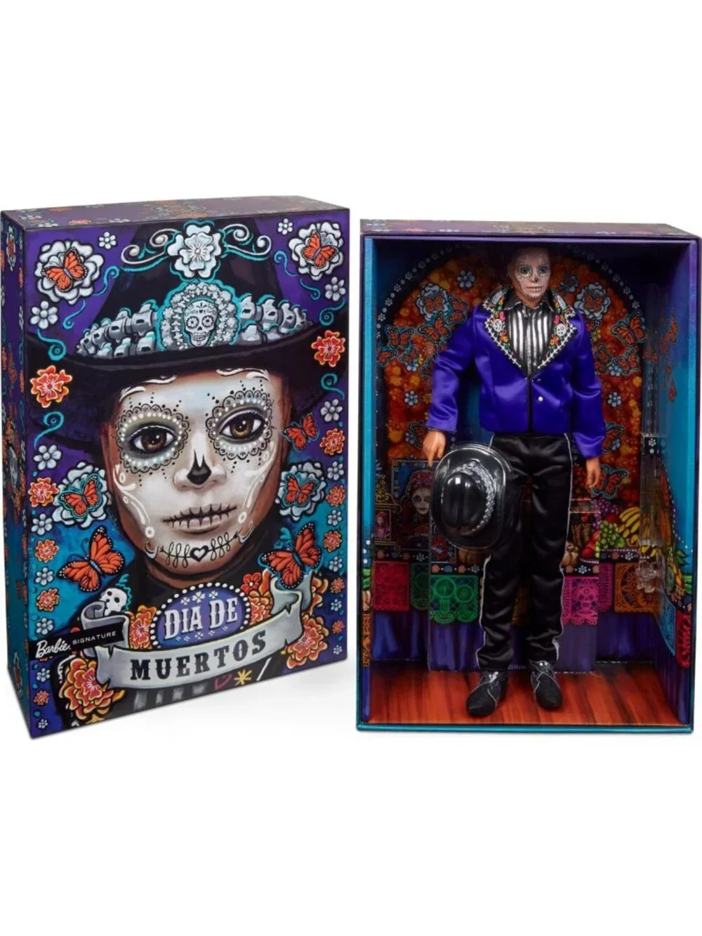 Collectible Ken Fashion Doll 2023 | Dia de Muertos Edition, Blue Jacket & Black